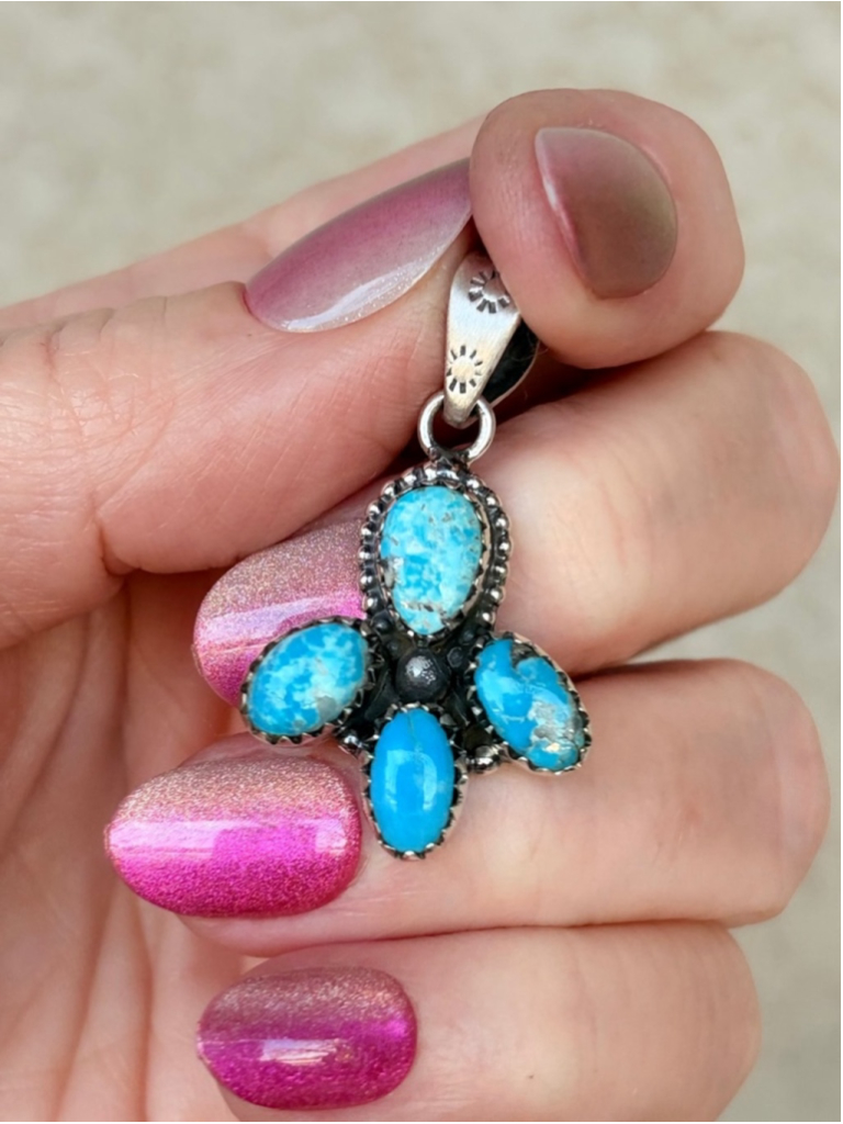 925 Sterling Silver Blue Ridge Turquoise Pendant